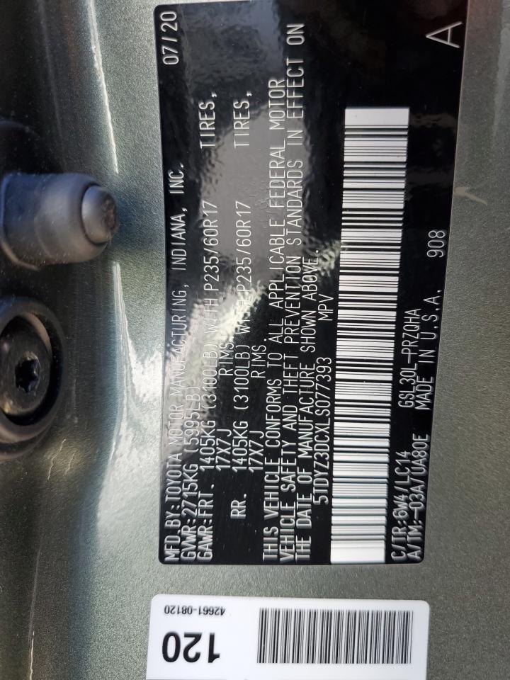 5TDYZ3DCXLS077393 Toyota Sienna с аукциона США | Day Drive